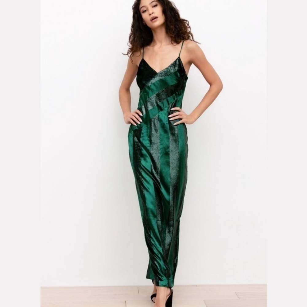NWT Yumi Kim Emerald Green Jewel Twinkle Amelia Velvet Maxi dress sz M formal - Picture 4 of 16